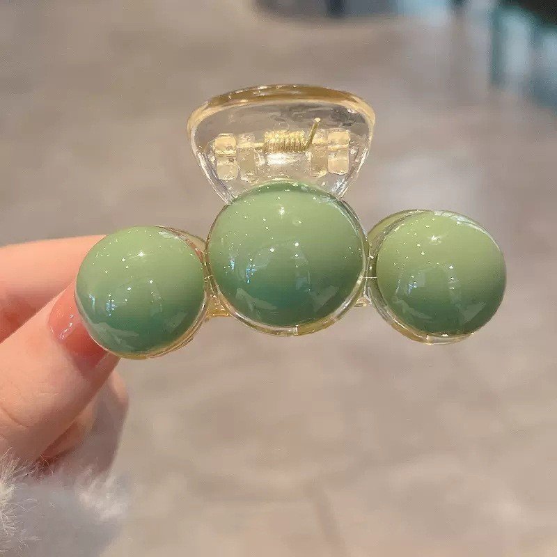 Kẹp cặp tóc càng cua hàn quốc đính ngọc trai phong cách tiểu thư cute xinh dễ thuong cho nữ màu xanh ngọc