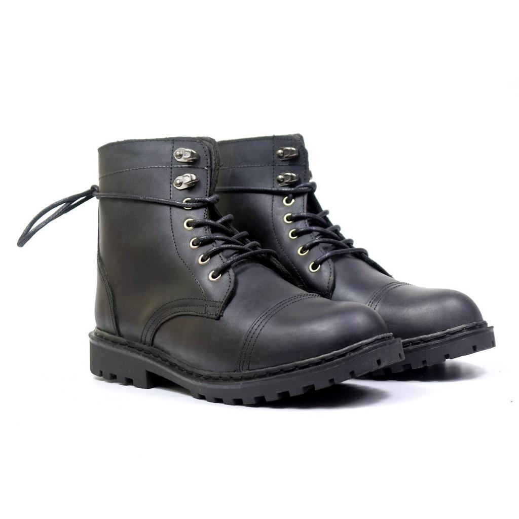 Giày Boots Doc.058 Full Black Da Bò sáp đen size 36-&gt;44 Lucas Shoes Bảo hành 1 năm