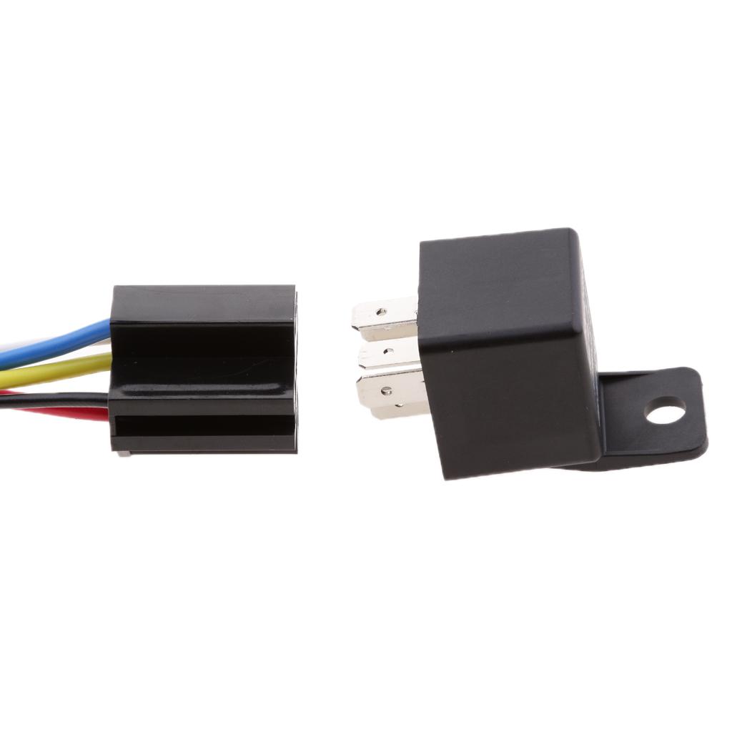 3pcs 24V 40A 5 Pin Terminal SPDT Relay Power Switch With Pre-wired Harness