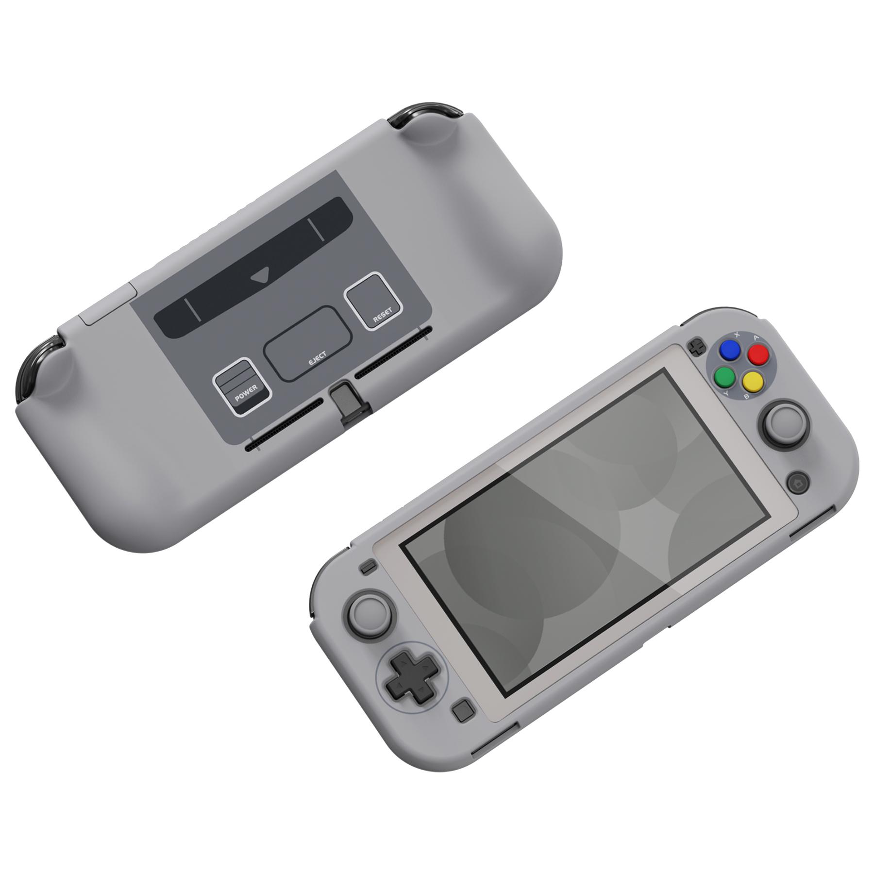 PlayVital ZealProtect Vỏ bảo vệ công thái học dành cho Nintendo Switch Lite W/Miếng bảo vệ màn hình - SFC SNES Phong cách Châu Âu cổ điển Màu sắc: Xám