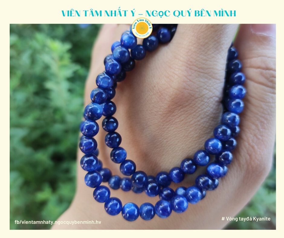 Vòng tay đá Kyanite tự nhiên hợp mệnh Thủy, mệnh Mộc