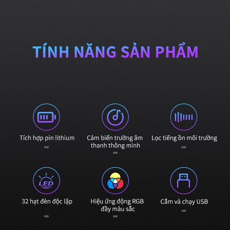 [HÀNG CHÍNH HÃNG GOOJODOQ] IH1050 - Đèn RGB kích hoạt bằng giọng nói