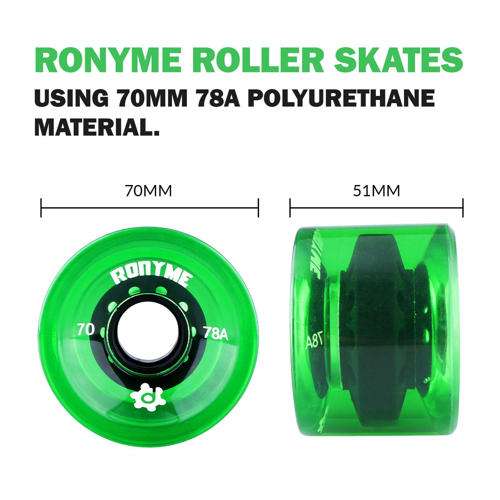 8 Pack Skateboard Wheels, High Performance Longboard Wheel, Solid 70x51mm PU Roller Wheel for Cruiser Long Board Skateboard Repair Replacement