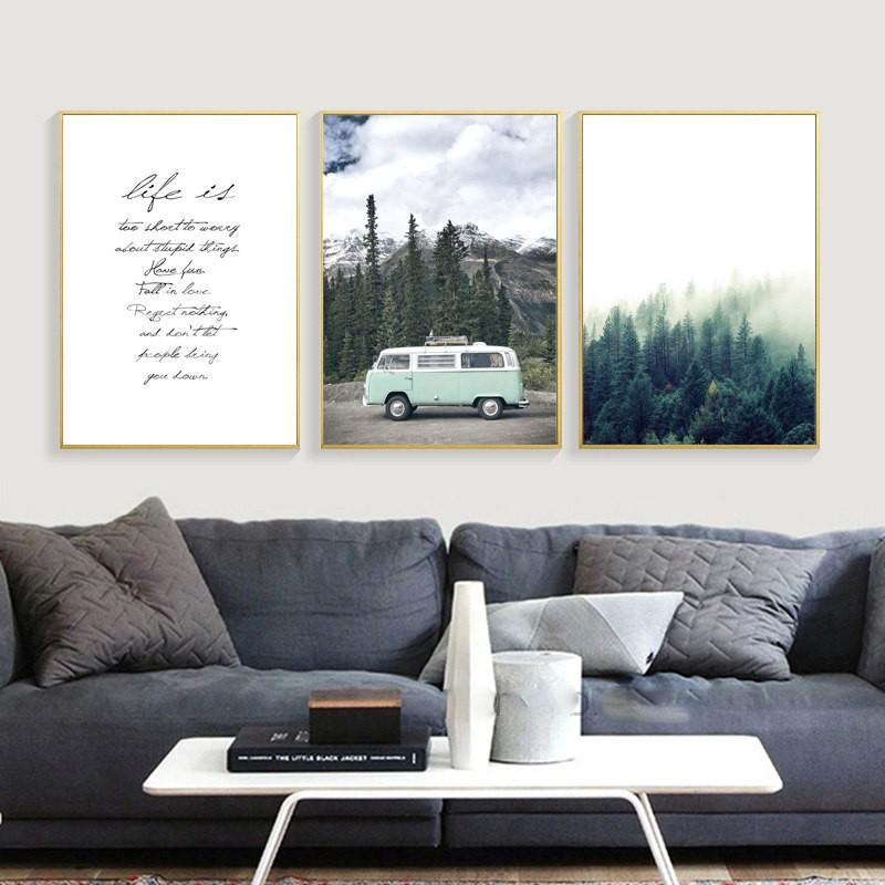 Tranh treo tường Canvas Trang Trí Canvas Xe Bus 30x40cm