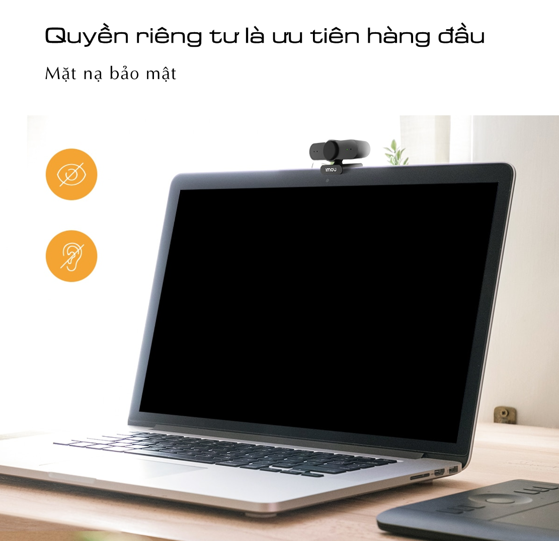 Webcam máy tính laptop Full HD 1080P DAHUA HTI - UC320 có mic học online livestream - Hàng chính hãng