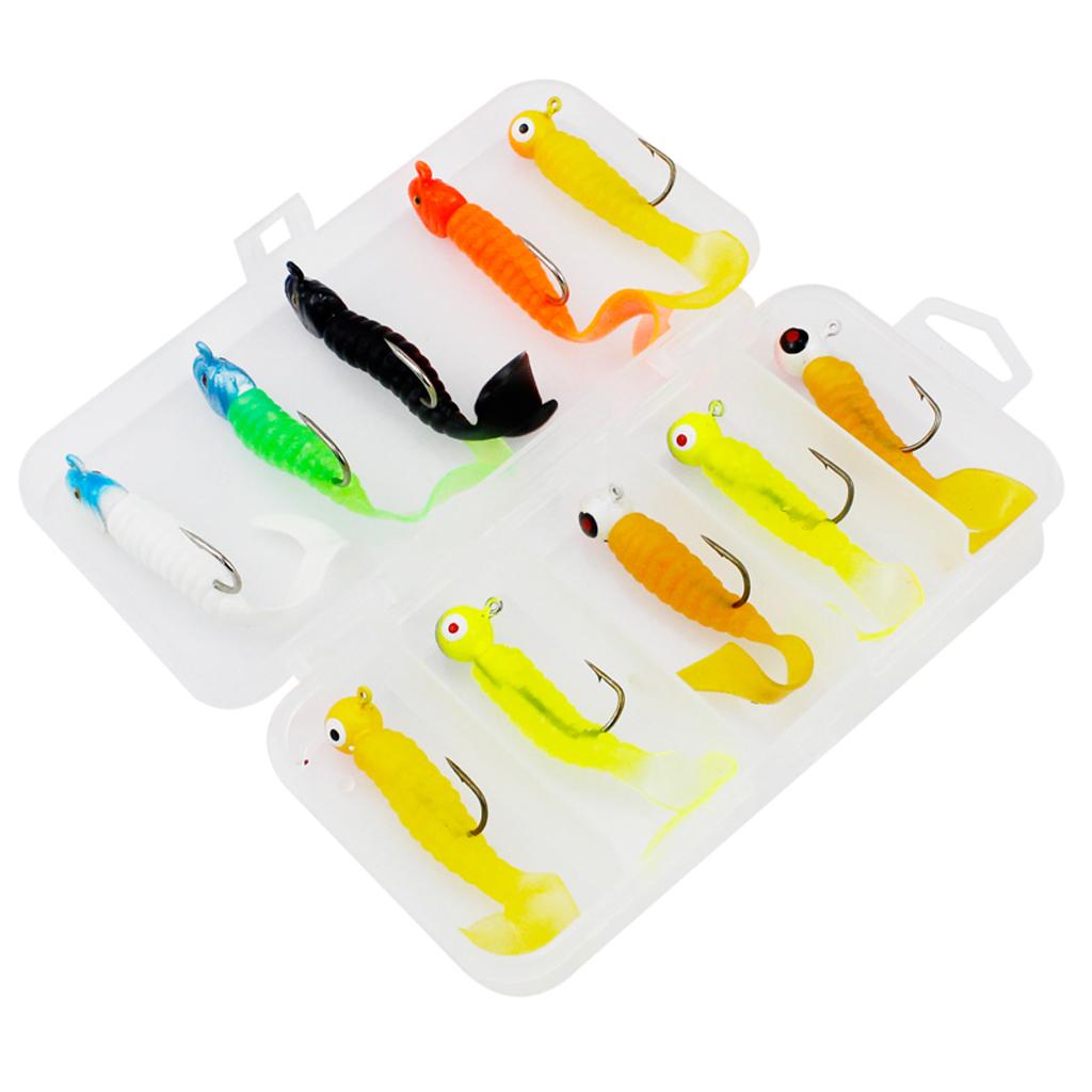 10x Worm Shaped Baits Soft Bait Fishing Lures Replacement Fishing Gears