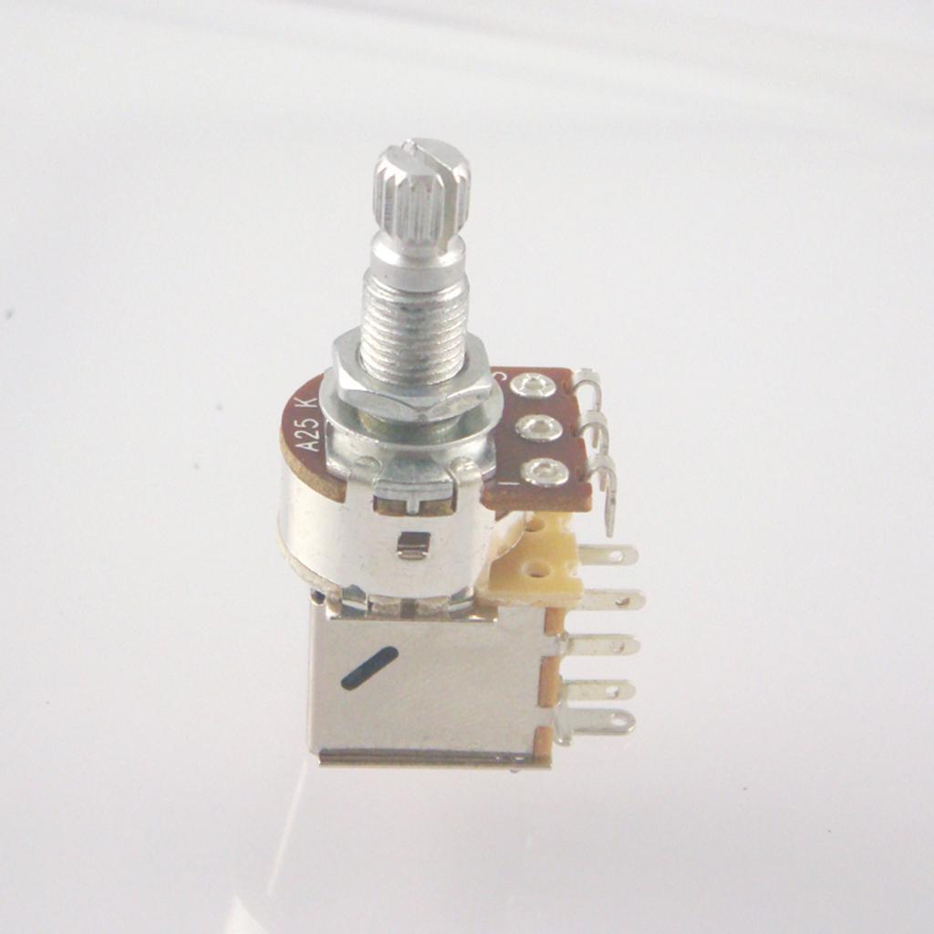 2X 2 Pack Push Pull Control Pots Guitar Potentiometer 18mm Split Shaft A25K