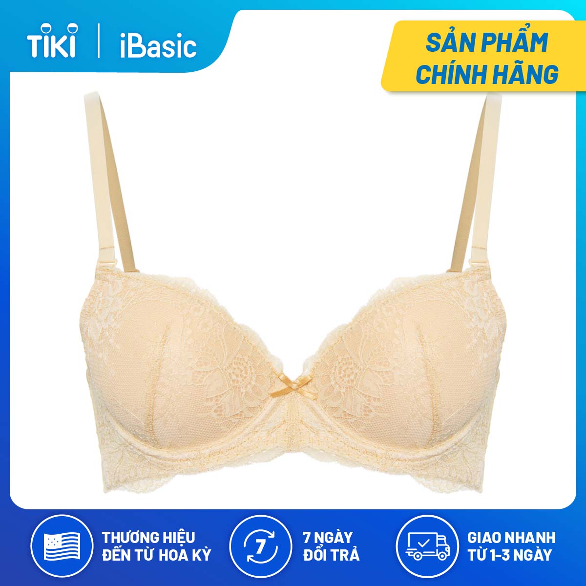 Combo 2 áo ngực demi mút vừa ren iBasic VA086