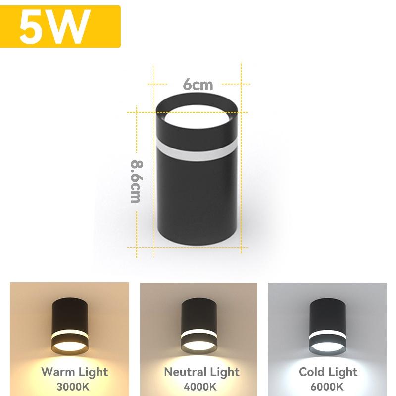 Đèn Downlight âm trần gắn trên bề mặt Đèn chiếu điểm 5/10/15w Cob Led Spot Đèn chiếu sáng trên trần Đèn chiếu sáng cho nhà bếp phòng ngủ