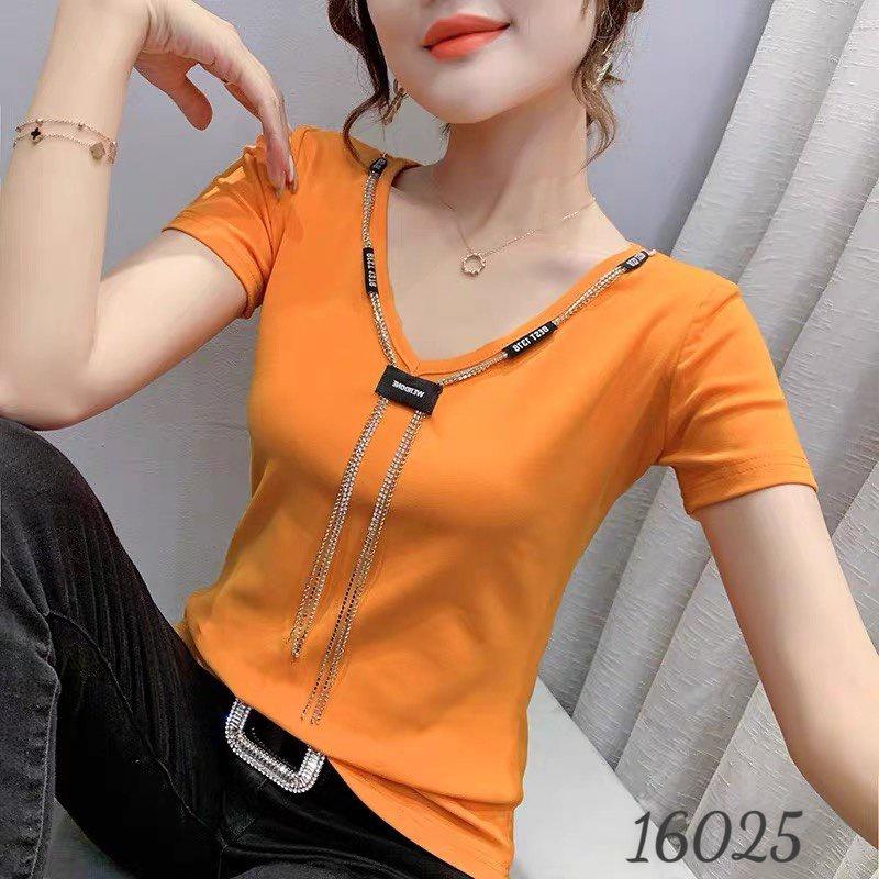 Áo kiểu cổ tim dây ch uyền 16025