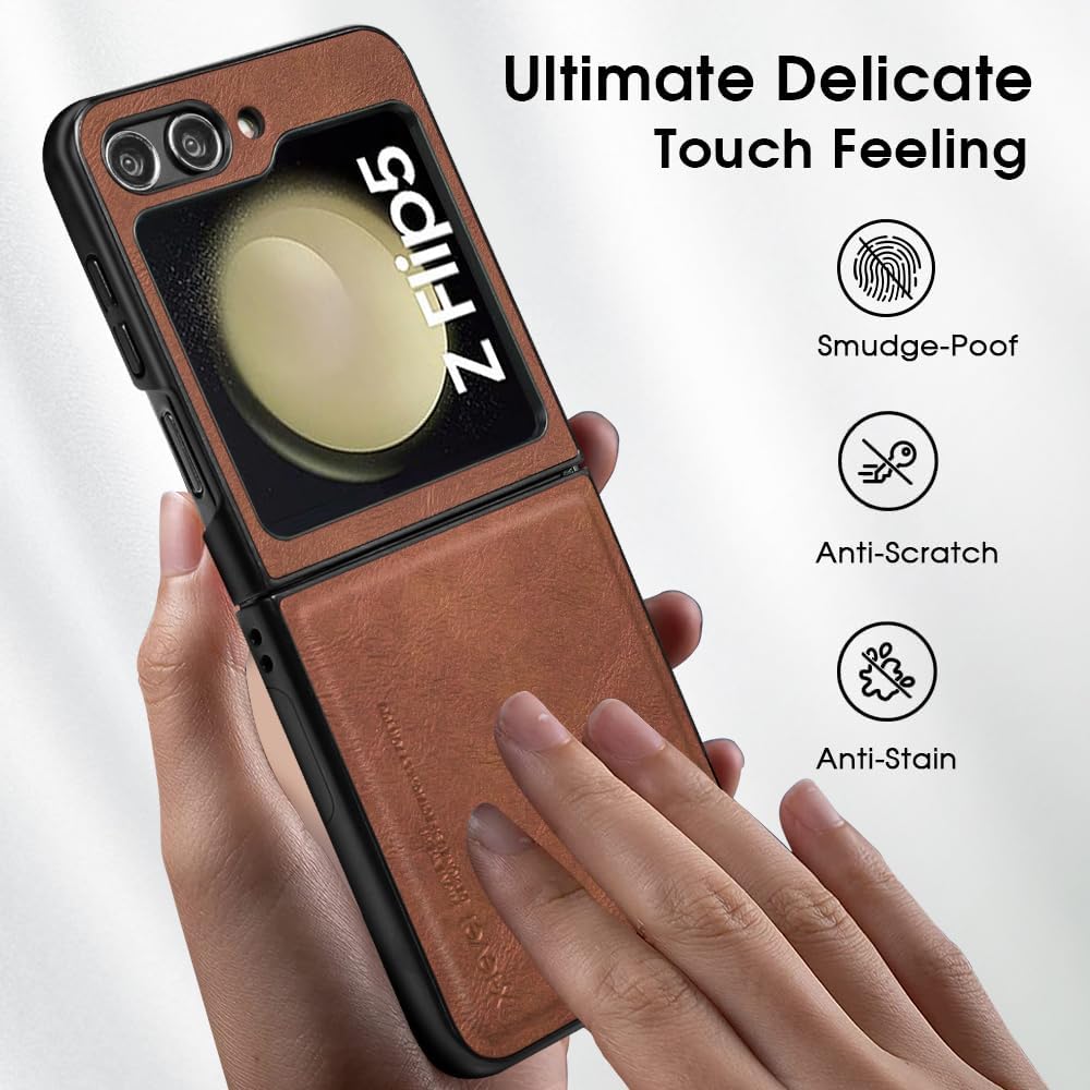 Ốp lưng cho SamSung Galaxy Z Flip 5 chính hãng X-level dạng mềm bằng da PU có sạc không dây, chống sốc chống bụi bẩn - hàng nhập khẩu