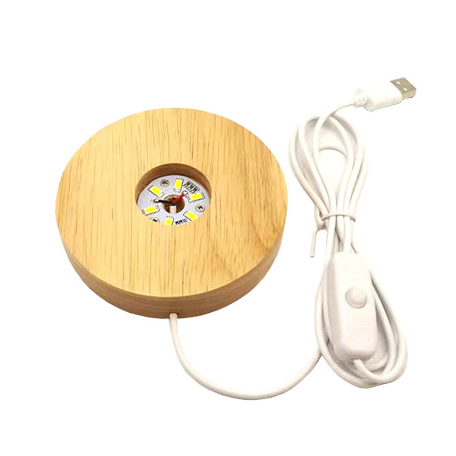 LED Night Light Base Acrylic Display Stand Lamp USB for Crystals Jewelry