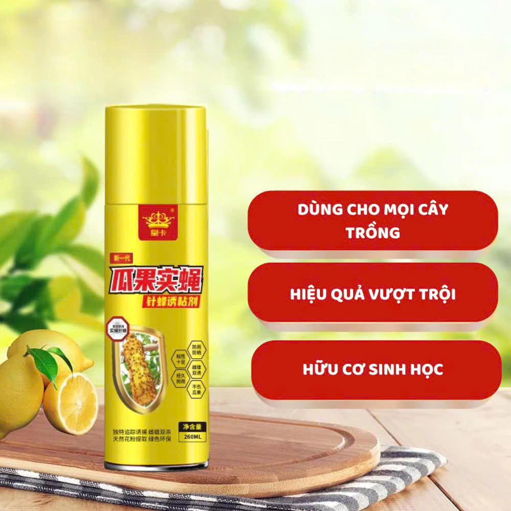 Chai Keo Xịt Bẫy Ruồi Vàng Đài Loan260ml – Bắt Ruồi Đực, Cái Hiệu Quả, Bám Dính Chắc, Tác Dụng Lâu Tới 60 Ngày - HÀNG CHÍNH HÃNG MINIIN