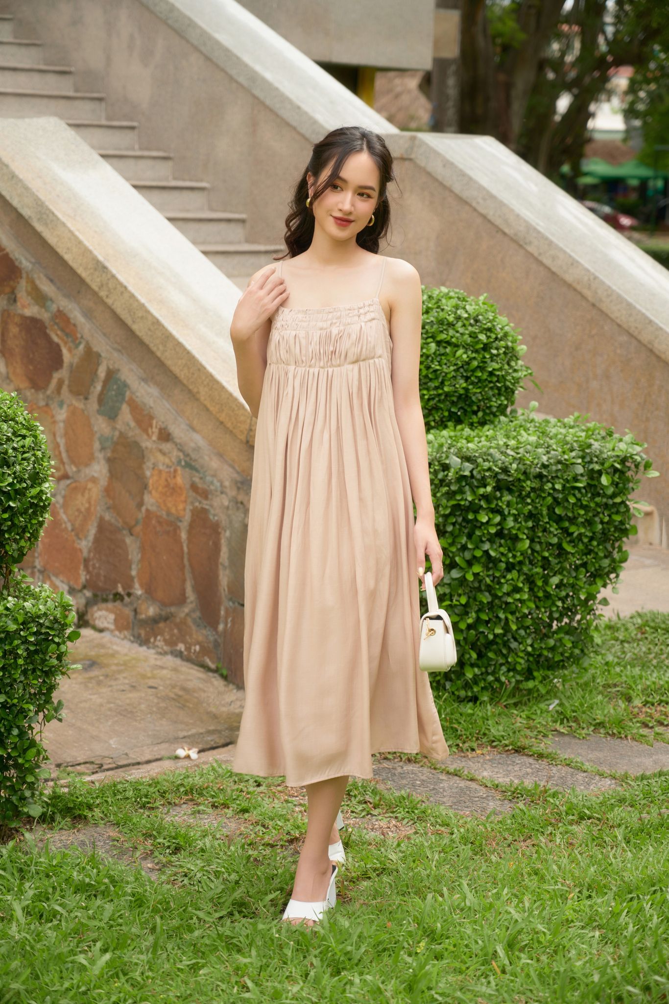 OLV - Đầm Anne Beige Dress