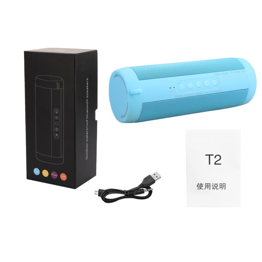 Bluetooth Speaker USB Rechargable Battery Loudspeaker Blue