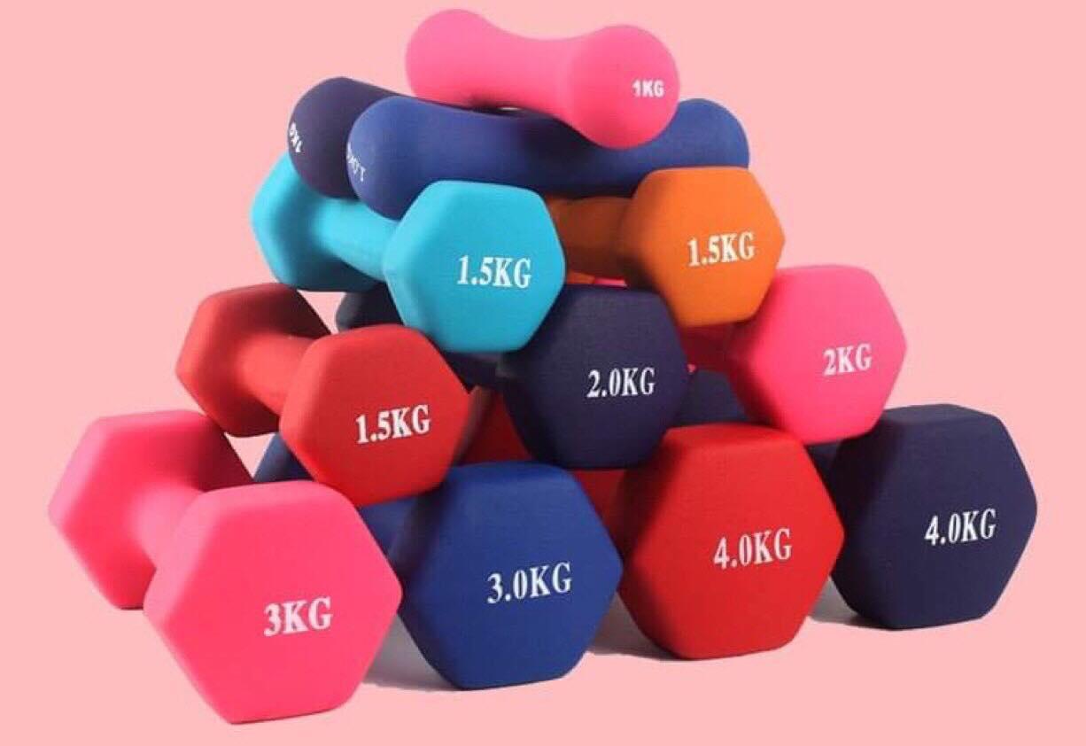 Bộ Tạ Tay 5kg Bọc Cao Su Lõi Thép Cao Cấp