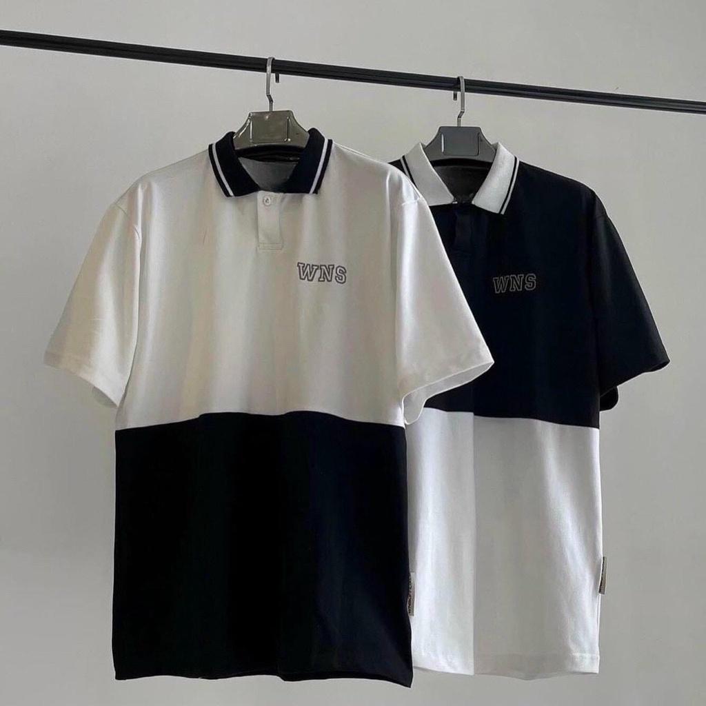 Áo Thun Polo WNS Basic Đen Trắng Unisex Nam Nữ Chữ Thêu