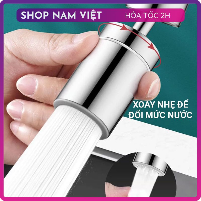 Đầu Nối Vòi Tăng Áp INOX Xoay 720 Độ