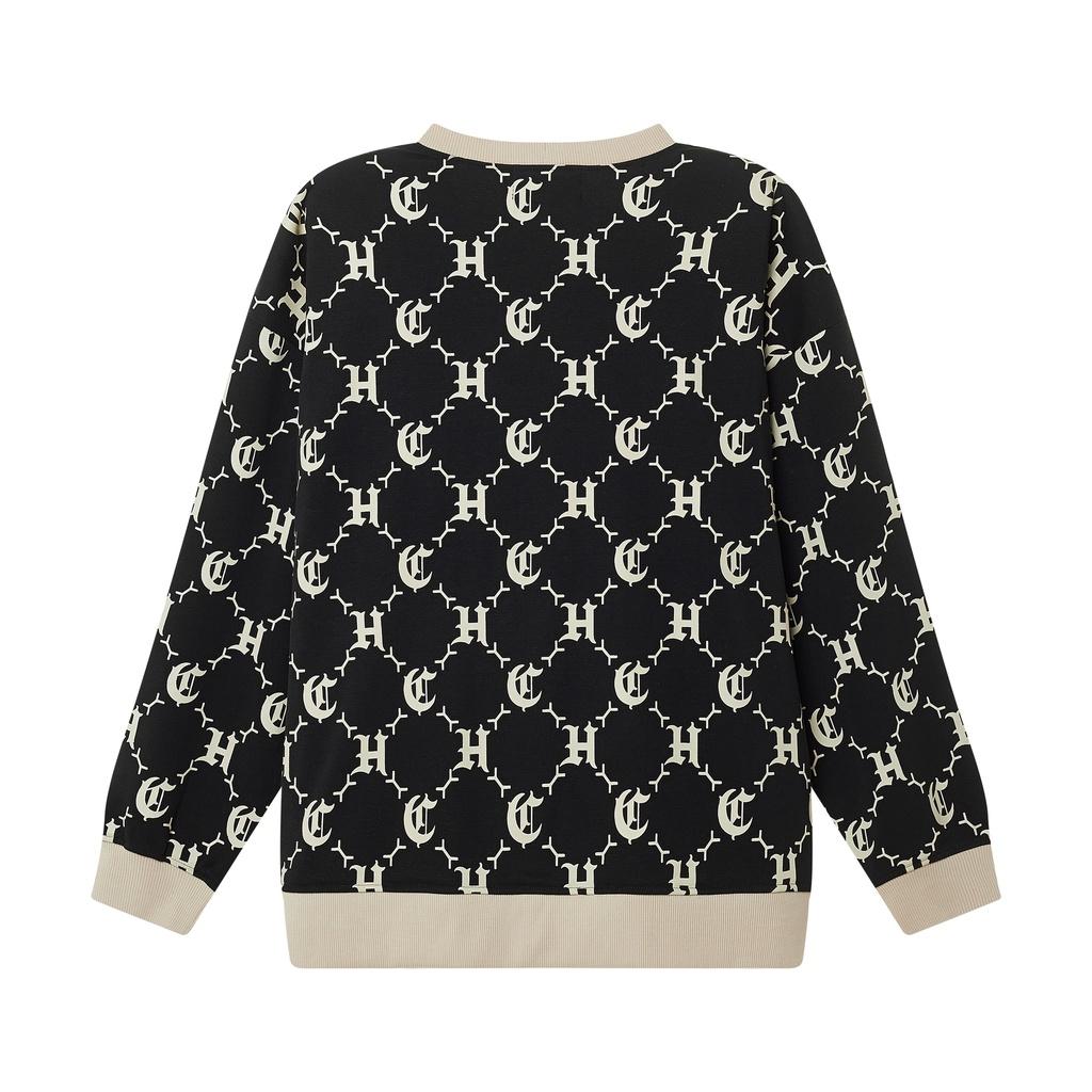 Áo Khoác Cardigan LOGO PATTERN hoạ tiết màu đen/kem - HighClub