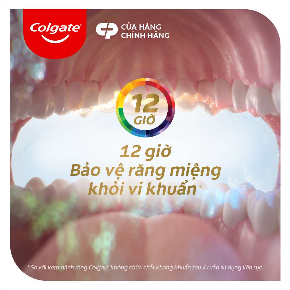 Bộ 3 Kem đánh răng Colgate diệt vi khuẩn Total Clean Mint hương bạc hà bảo vệ toàn diện 12h 170g/tuýp