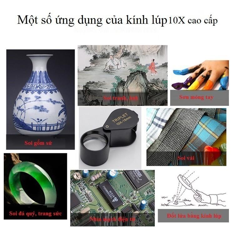 Kính Lúp 10X Móc Khóa Cao Cấp 7007 ( Có Đèn Led )