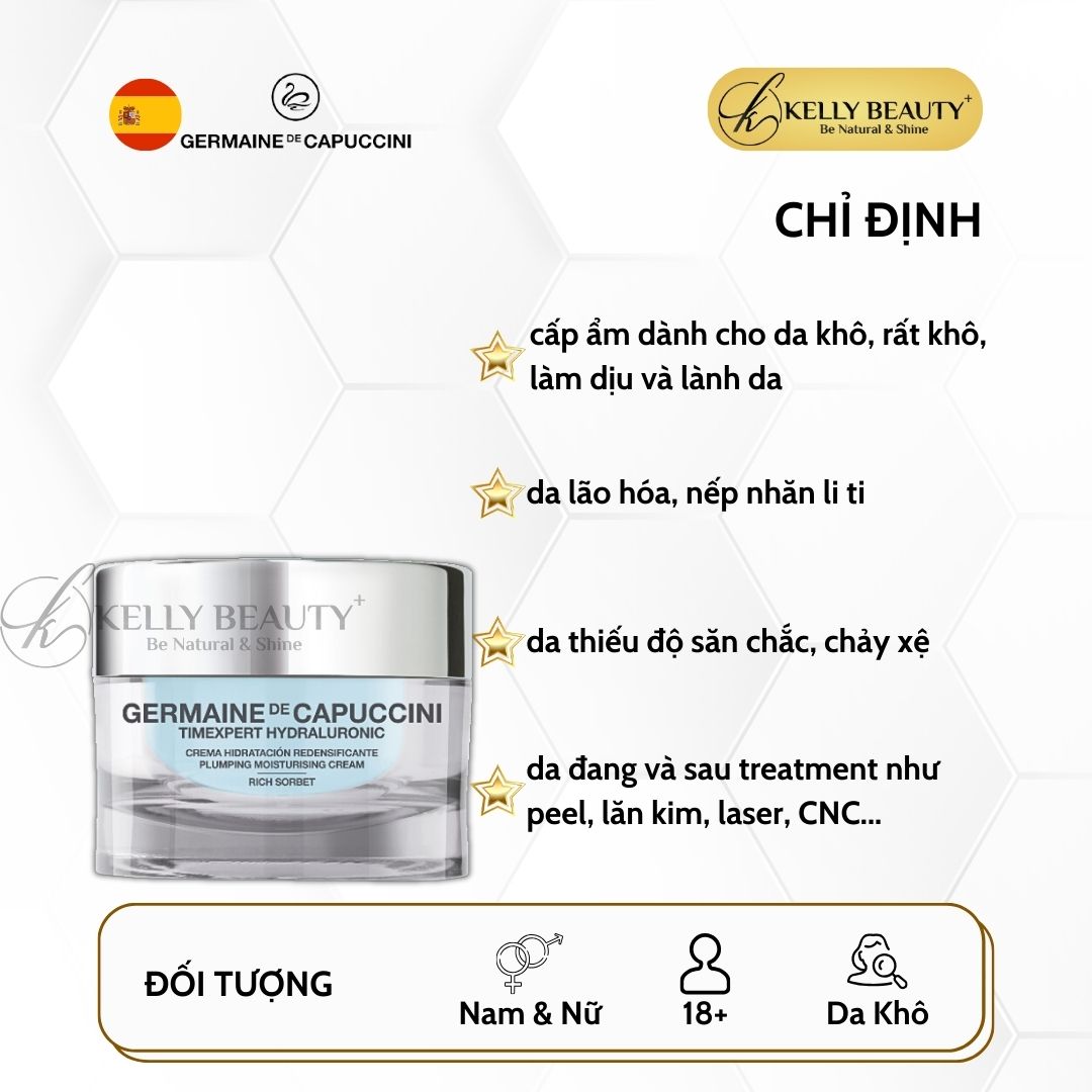 Kem Cấp Ẩm Cho Da Khô Timexpert Hydraluronic Rich Sorbet - Germaine de Capuccini | Kelly Beauty