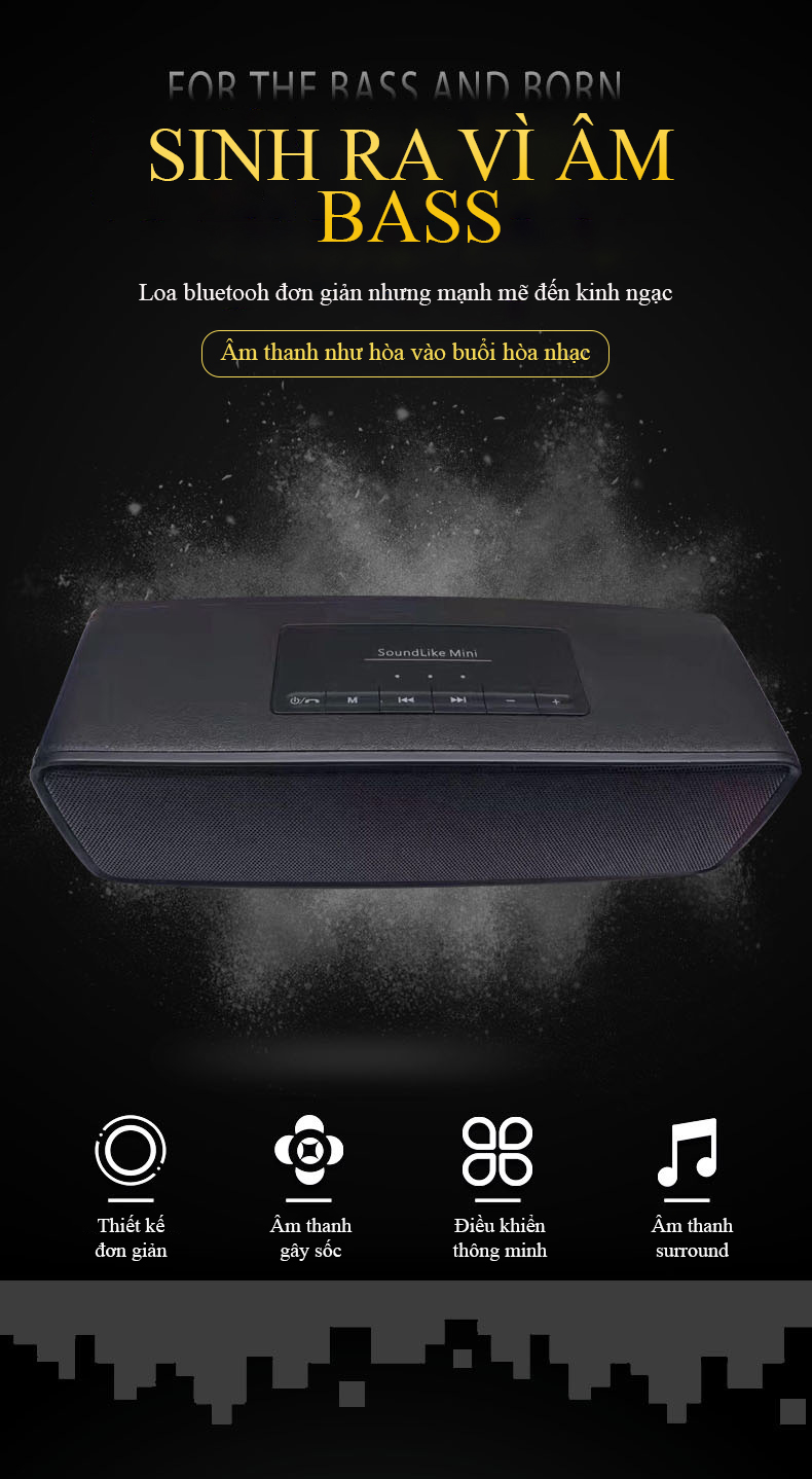 Loa Bluetooth S2025 dung lượng 1200mAh âm thanh sắc nét, sống động hỗ trợ nhiều loại kết nối Thiết kết tinh tế, sang trọng