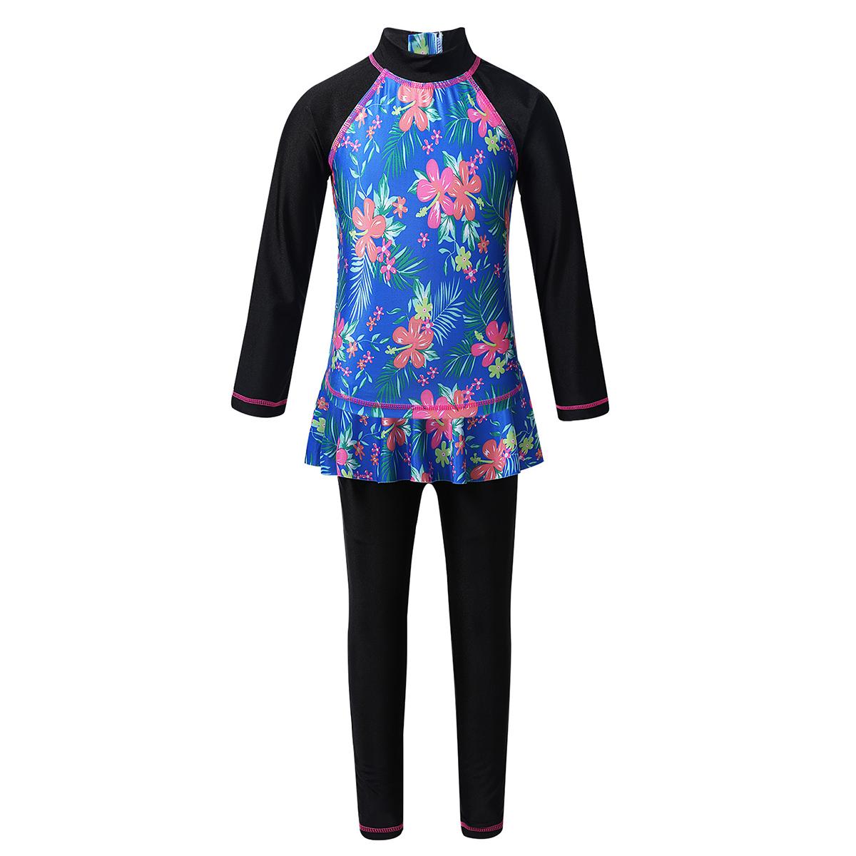 Trẻ Em Bé Gái Đồ Bơi In Hoa Phát Ban Bảo Vệ Đồ Bơi Hàng Đầu Với Pantskirt Đồ Bơi Bộ Đồ Bơi Giữ Nhiệt Bơi Tắm Phù Hợp Với Quần Áo