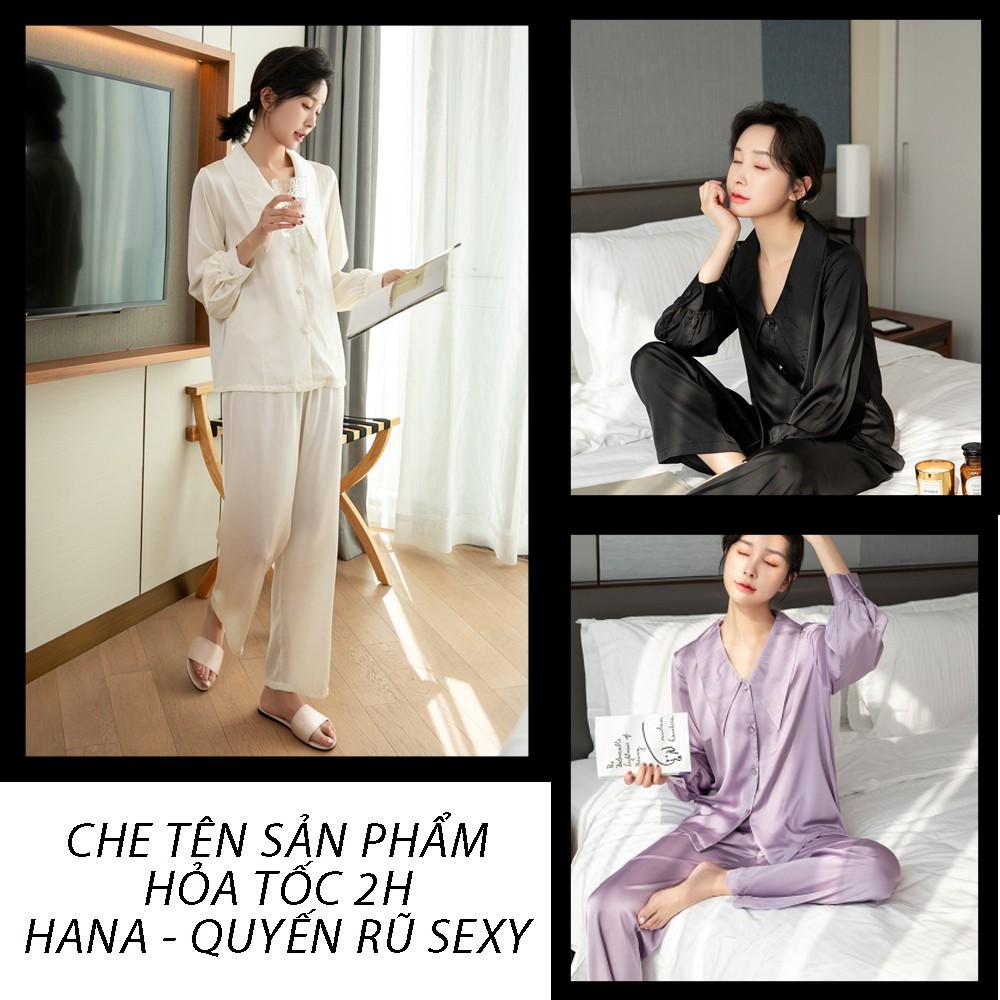 Pijama lụa - Đồ mặc nhà, đồ ngủ nữ tay dài cao cấp PJ458