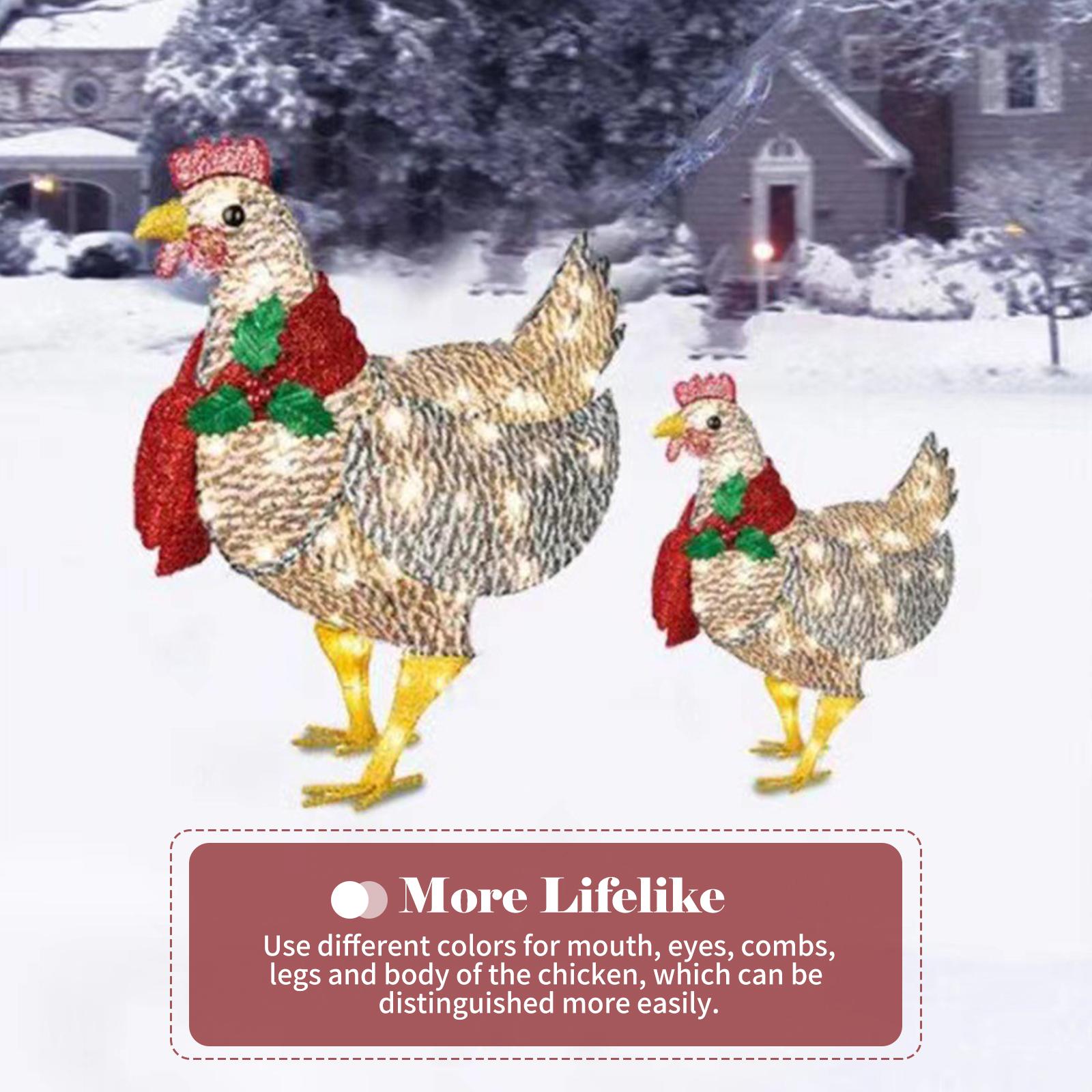 Mô Hình Con Gà Có Đèn Trang Trí Giáng Sinh