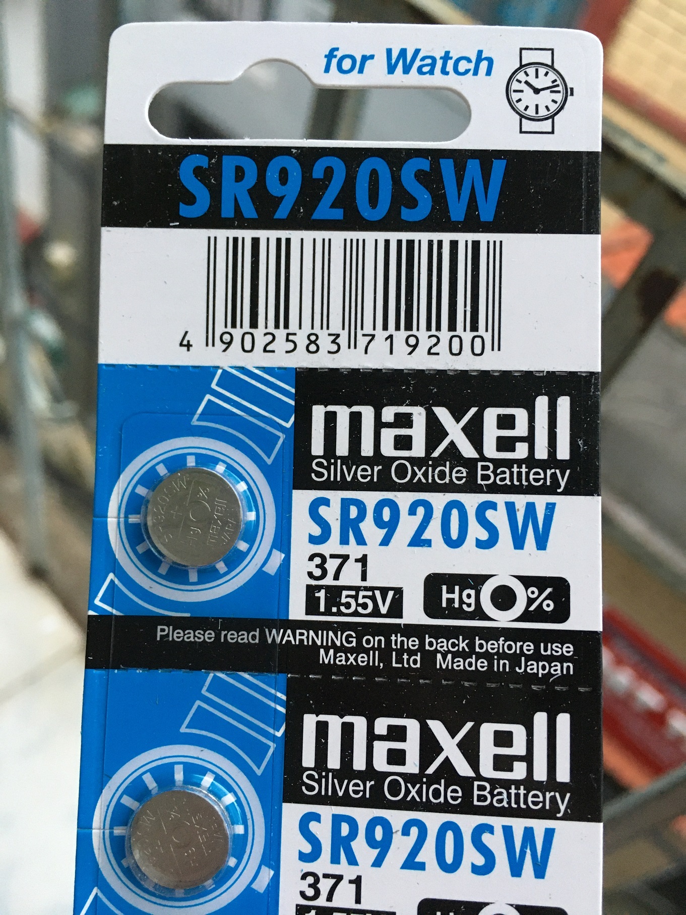 Pin Đồng hồ đeo tay Maxell SR920SW 1.55V 371 vỉ 5 viên