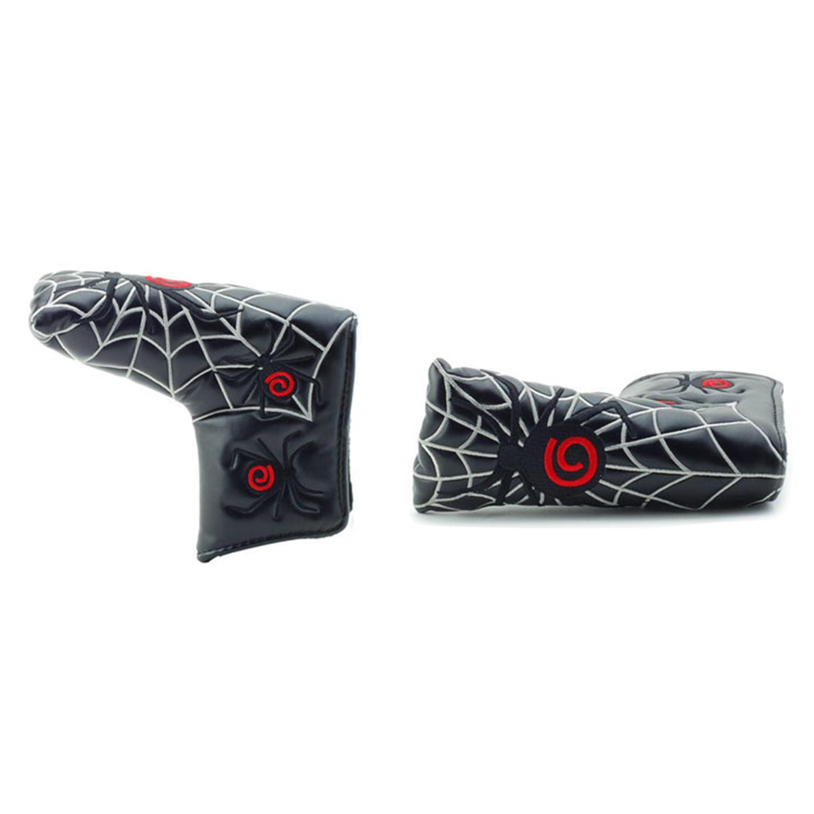 Waterproof Spider Embroidery Golf Putter Cover Club Blade Head Cover Headcover Golf Protective Sleeve Golfer Equipment Gift