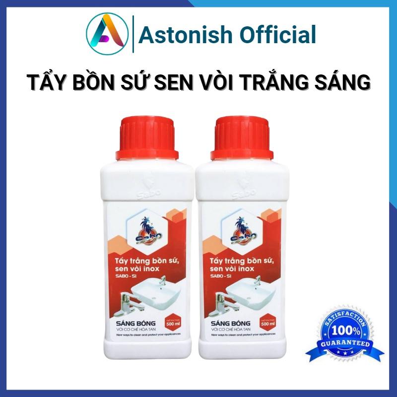 Nước tẩy bồn cầu sứ SABO tẩy mạnh nhất bồn rửa Lavabo sen vòi inox gạch men rỉ sét chai 500ml