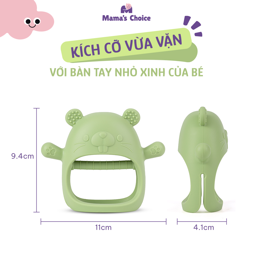 Gặm Nướu Mama's Choice Cao Cấp Cho Bé, Có Hộp Bảo Quản, Ngậm Nướu Chất Liệu Silicone Bạch Kim [Được nhiều mẹ tin dùng