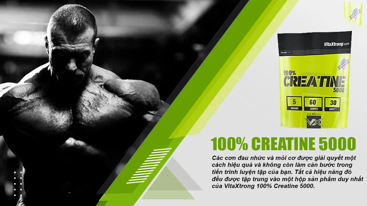 Creatine Monohydrate Hỗ Trợ Tăng Sức Mạnh Cơ Bắp Vitaxtrong Creatine 5000