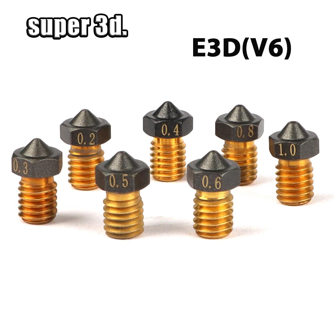 1/2/5PCS MK8/E3D/Volcano Brass PTFE NOZZE được tráng dây Non Stick 0,2/0,3/0,4/0,6/0,8/1,0mm Máy in 3D Ender 3 Envio GRATIS