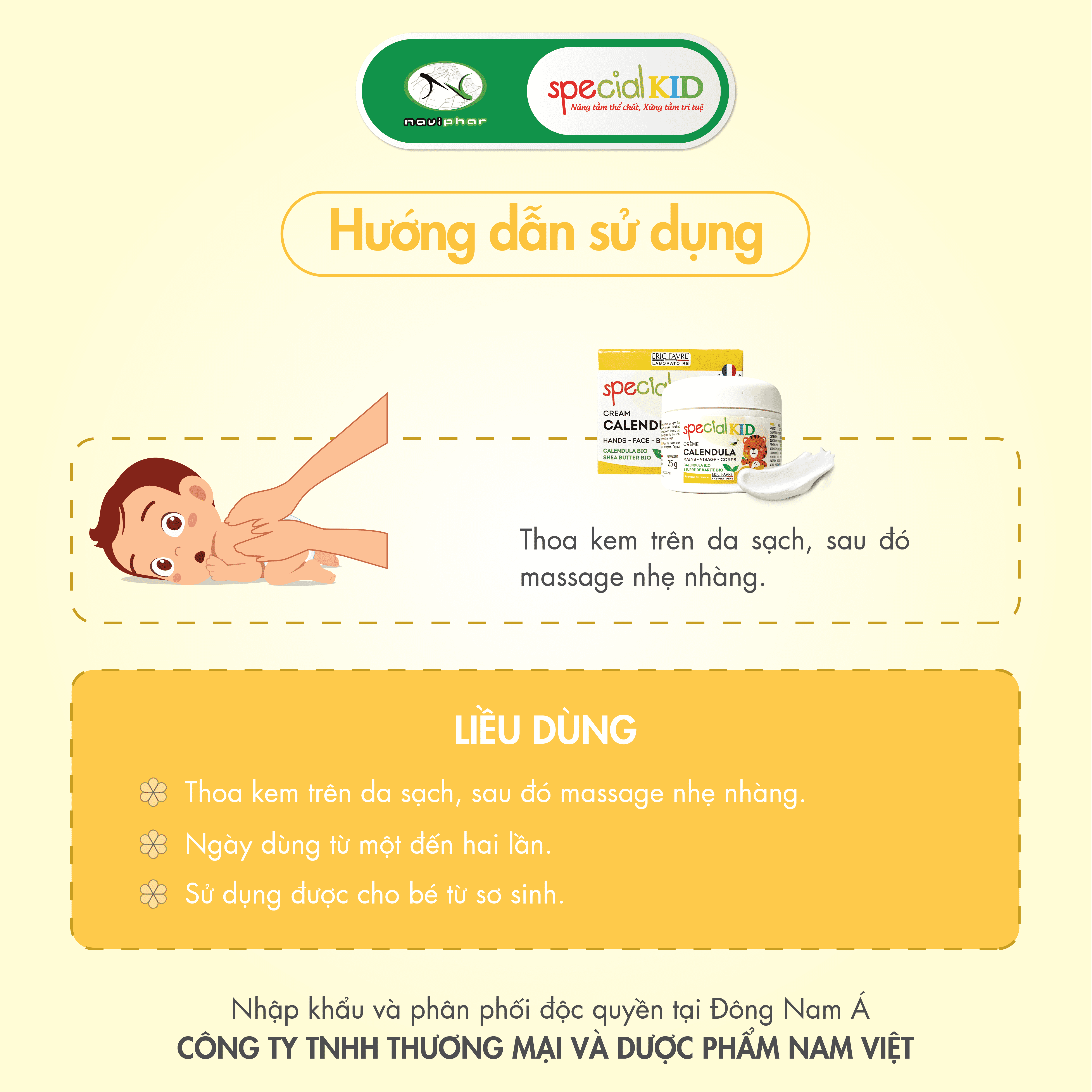 Kem dưỡng da giúp cung cấp độ ẩm, làm mềm da, mịn da - Special Kid Calendula Cream [Nhập khẩu Pháp]