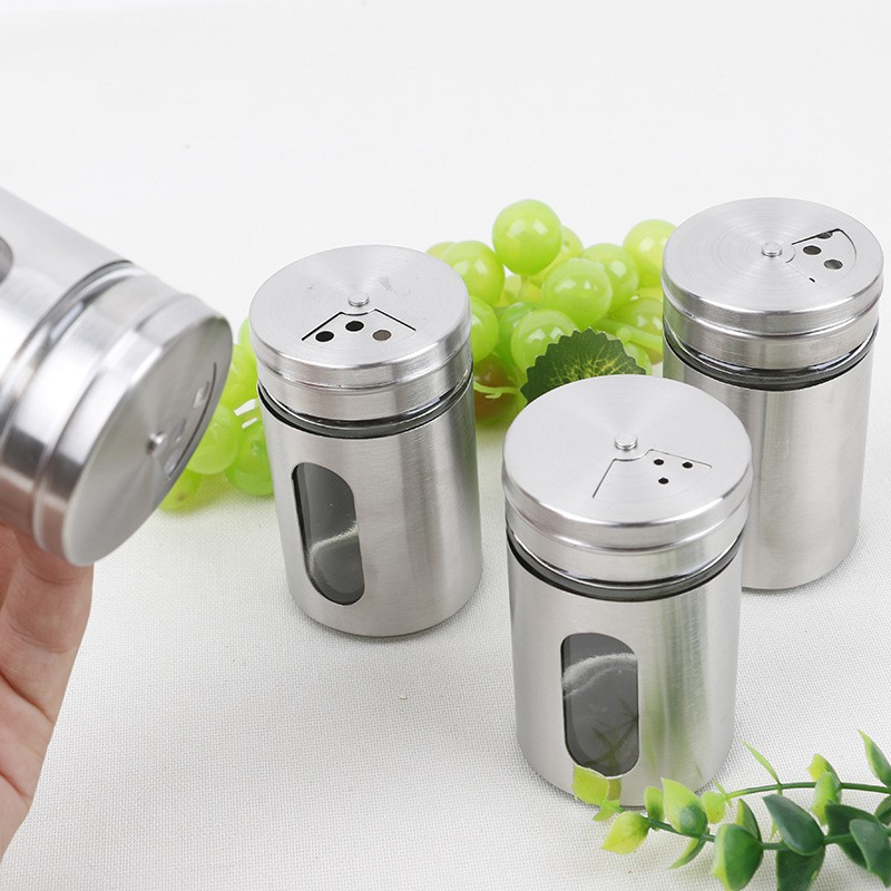 Lọ Đựng Gia Vị Thủy Tinh Bọc Inox 304 Cao Cấp VANDO, Hũ Thủy Tinh, Lọ Đựng Muối, Đựng Tiêu, Đựng Tăm