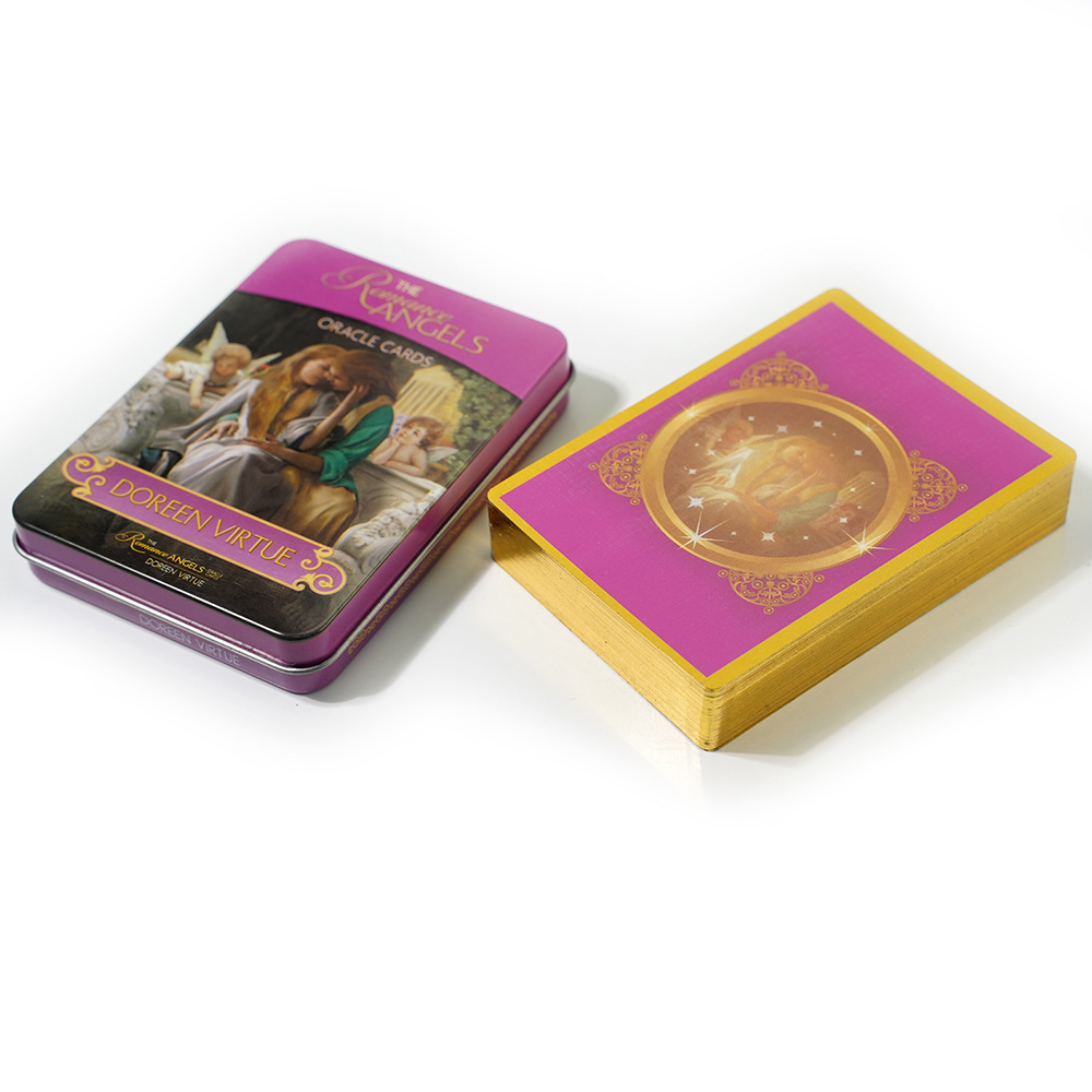 Bộ Bài Romance Angels Oracle Hộp Thiếc Mạ Cạnh Vàng 44 Lá