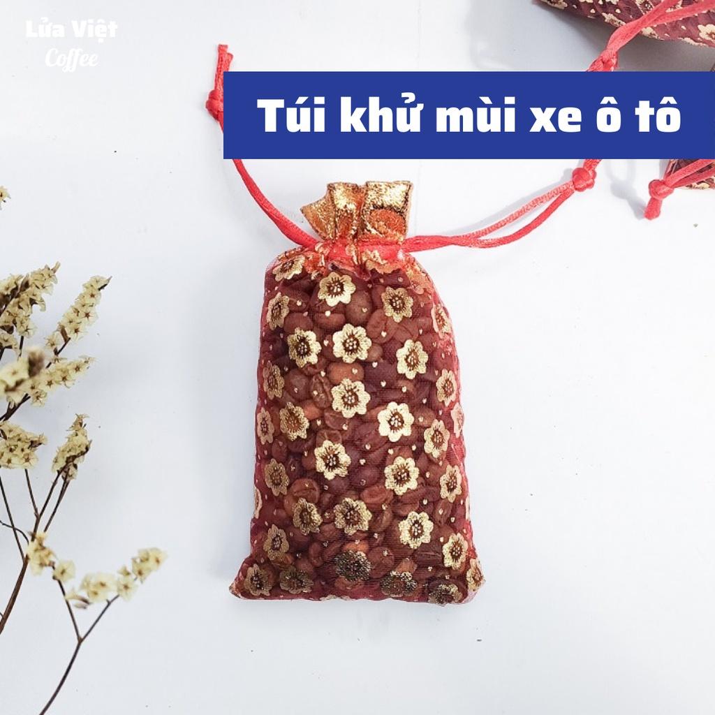 Khử mùi ô tô nhà vệ sinh Tủ Lạnh giày và tủ vải quần áo bằng túi hạt cà phê Robusta vải voan 50gr túi thơm lâu