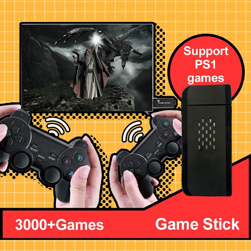 VINETTEAM Máy chơi game cầm tay 4 nút 4K HDMI 3000 trò chơi cổ điển PS1/Nitendo switch/FC Compact/FC 2 người chơi - kết nối TV 4K - Thẻ SD 32G - Hàng Chính Hãng