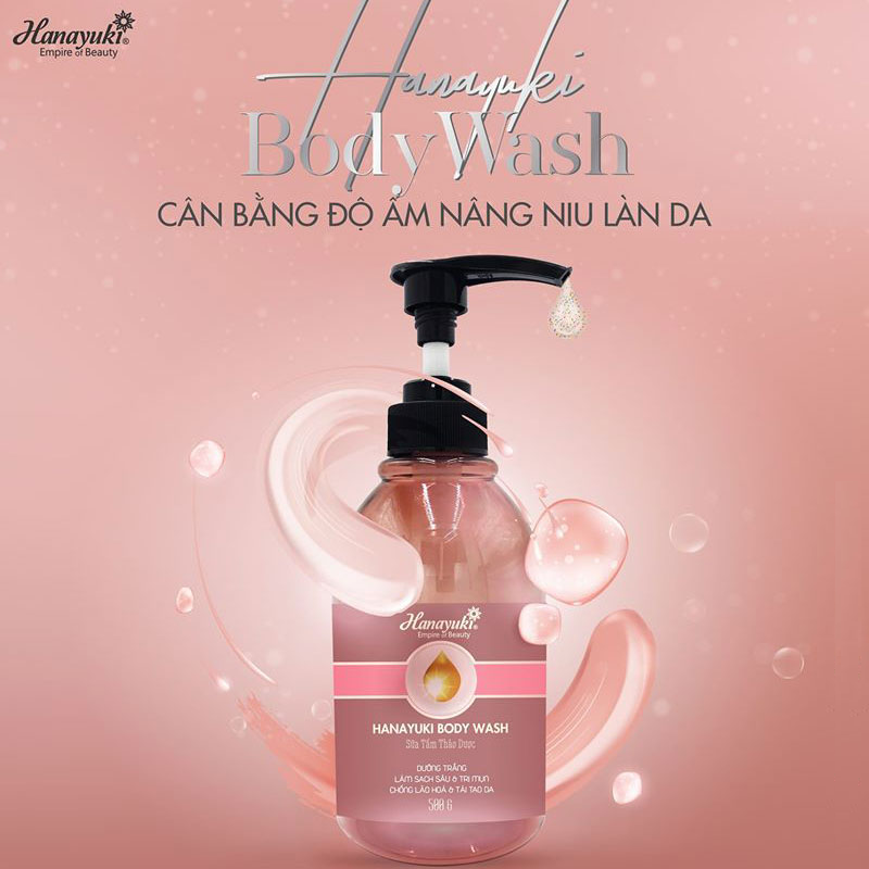 Sữa Tắm Thảo Dược  Hanayuki Body Wash Trắng Da Dưỡng Ẩm 500g ( HÀNG CHÍNH HÃNG )