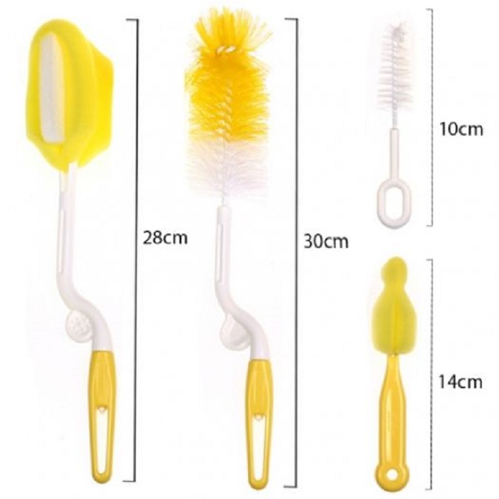 Sẵn Hàng - Bộ Cọ Rửa Bình Sữa Và Núm Ti 4 Món