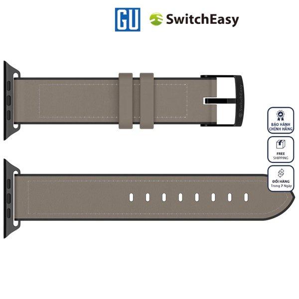 Dây đeo SwitchEasy Hybrid Silicone-Leather dành cho Apple Watch Series (1~8/ SE/Ultra) da thật cao cấp Hàng Chính Hãng