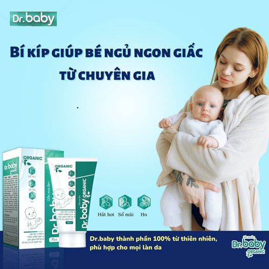 Dầu xoa ấm cho bé Dr Baby Organic giữ ấm cơ thể giảm ho nghẹt mũi phòng ngừa muỗi đốt côn trùng cắn 75ml chính hãng