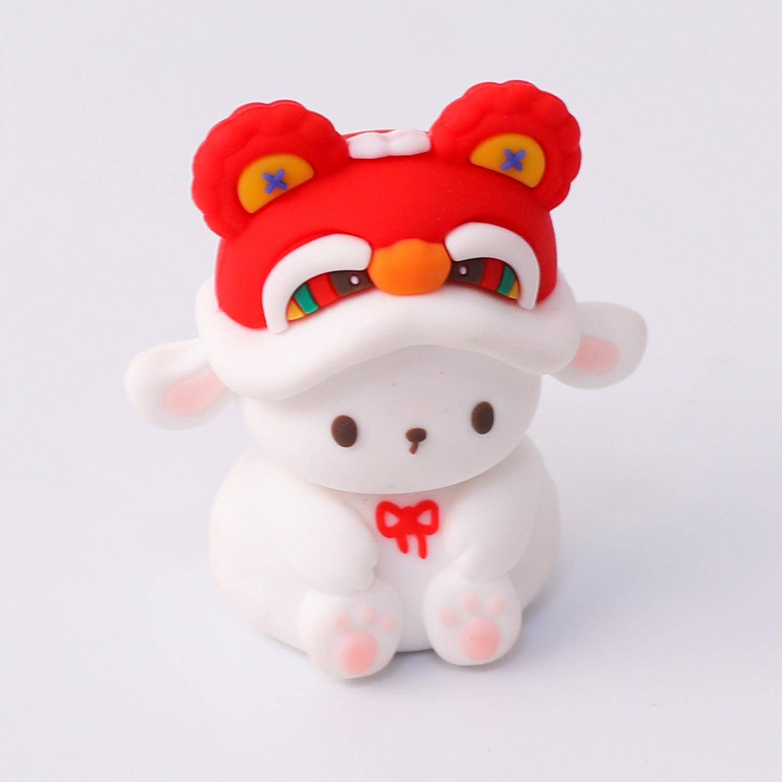 2 Rabbit Toy Funny Gift Soft Rubber Ornament Kids Toy for Cake Topper