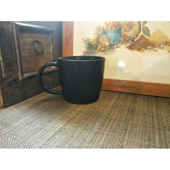 Ly Nước Quai Gốm Men Mát Đen