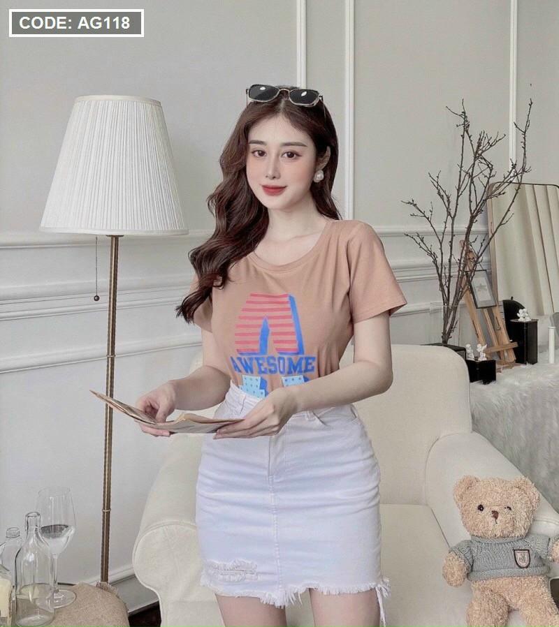 Áo Thun nữ form rộng thun thái hình chữ A
