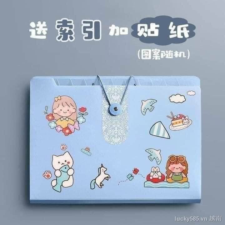 Túi đựng hồ sơ tài liệu 12 khổ A4 tặng kèm sticker hình dán và thẻ ghi chú 