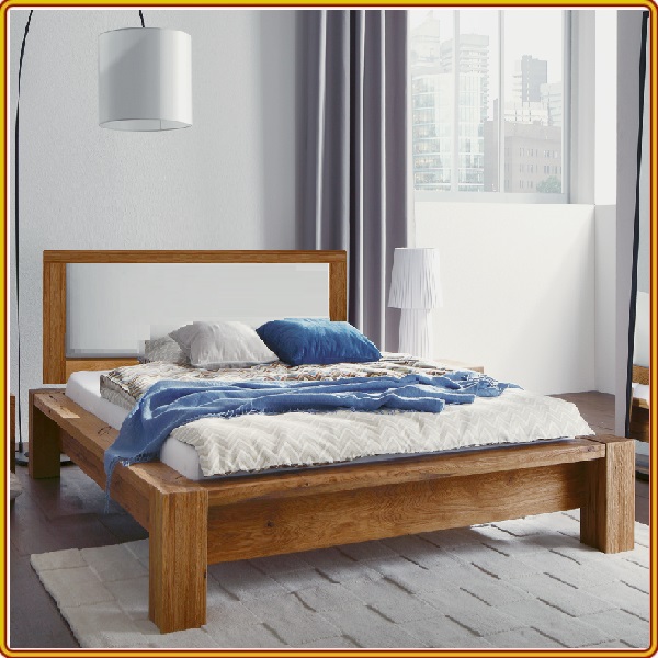 Giường ngủ Tundo gỗ sồi mặt nệm 210 x 157 x 100cm
